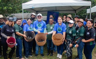 Em Maués, Macelly Veras firma parceria e impulsiona soltura de mais de 1,5 mil quelônios